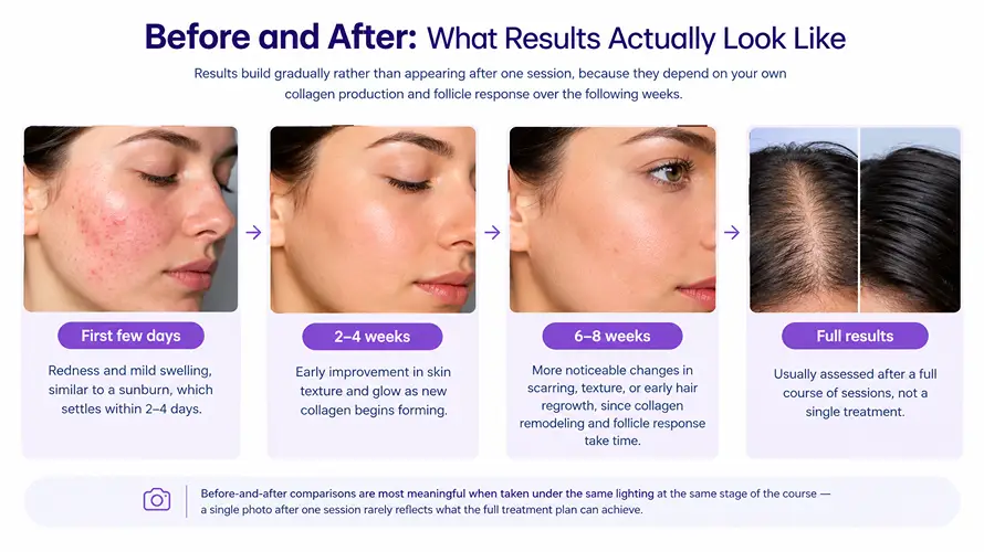 prp microneedling Before and After What Results Actually Look Like